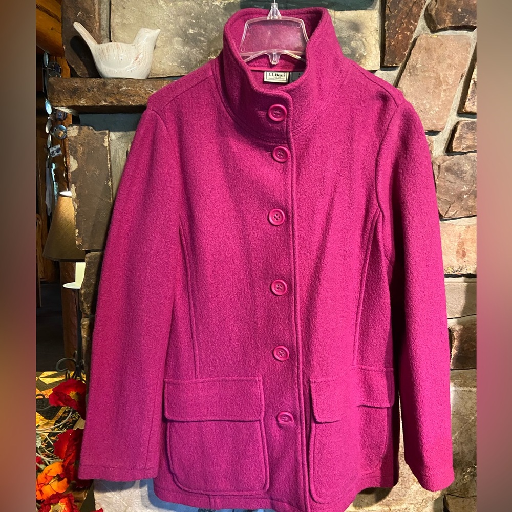 🌺 LL Bean Italian Boiled Wool Jacket / size L